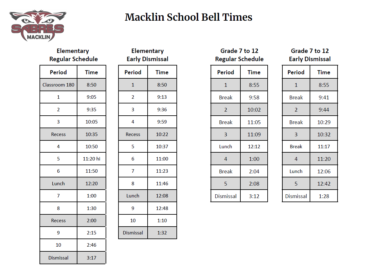 Bell Schedule
